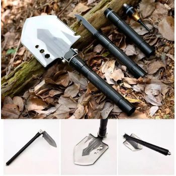 Лопата складная многофункциональная, с пилой, огнивом, ножом, и стеклобоем Multifunctional Shovel оптом